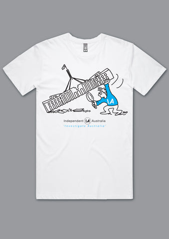 Mark David Original 'Parliament House' Men's T-Shirt - WHITE (free postage*)